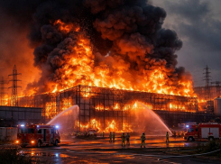 Пожар на объекте инфраструктуры разгорелся после взрывов в Запорожье