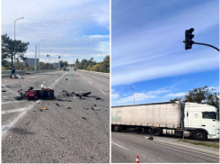 Мотоцикл вдребезги, водитель на тот свет: появились кадры с места жуткой аварии с фурой в Запорожье