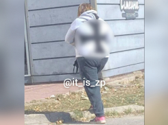 Женщина взбудоражила Запорожье фашистским символом на всю спину 