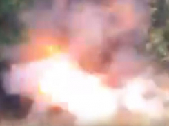 Взрывное попадание по миномёту ВСУ после двойного удара попало на видео в Запорожье