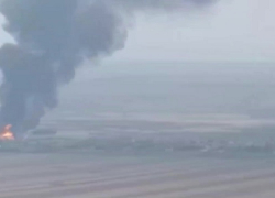 Появились кадры уничтожения склада топлива ВСУ в Запорожской области