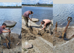 На побережье Хортицы нашли якорь 19 века
