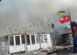 Опубликованы кадры пожара на оптовом рынке овощей в Мелитополе 