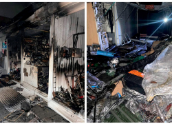Пожарные ликвидировали крупный пожар на рынке в Мелитополе