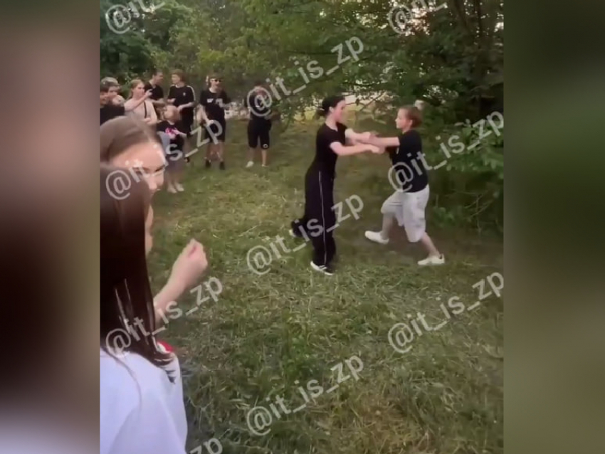 На видео сняли, как девочки-подростки устроили бои без правил в запорожском селе