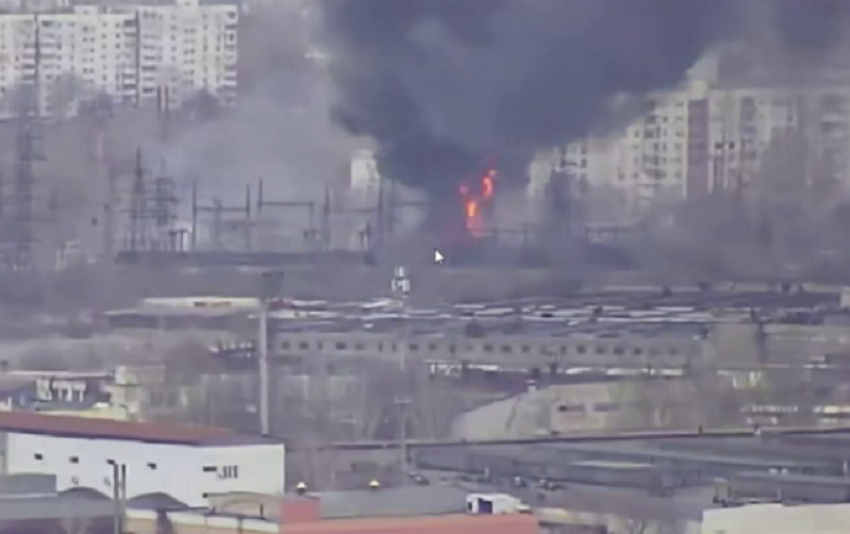 Поражение электроподстанции «Спутник» попало на видео в Запорожье