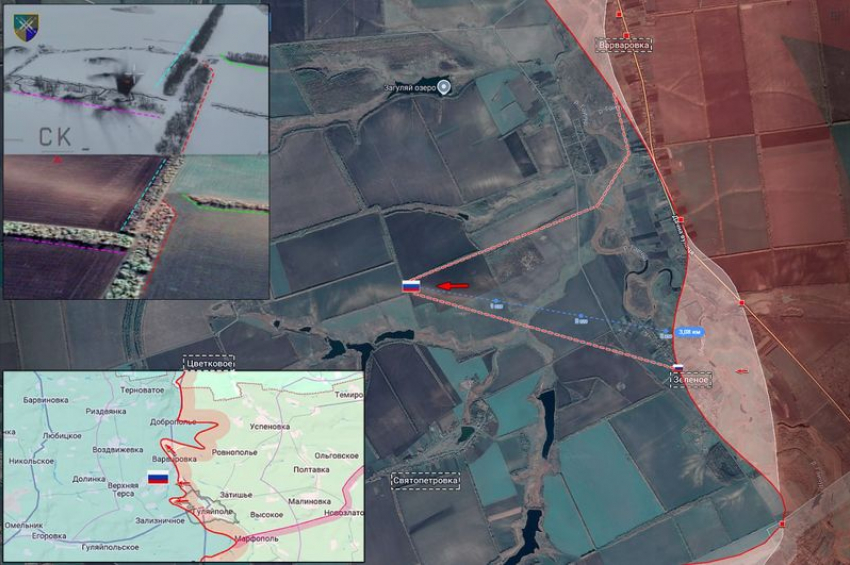 Штурмовики РФ заняли опорный пункт ВСУ севернее Петровки, прорвавшись на 3 км в Запорожье